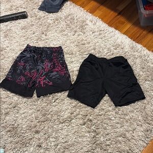DSG Black Shorts with Pink Graphic Accents